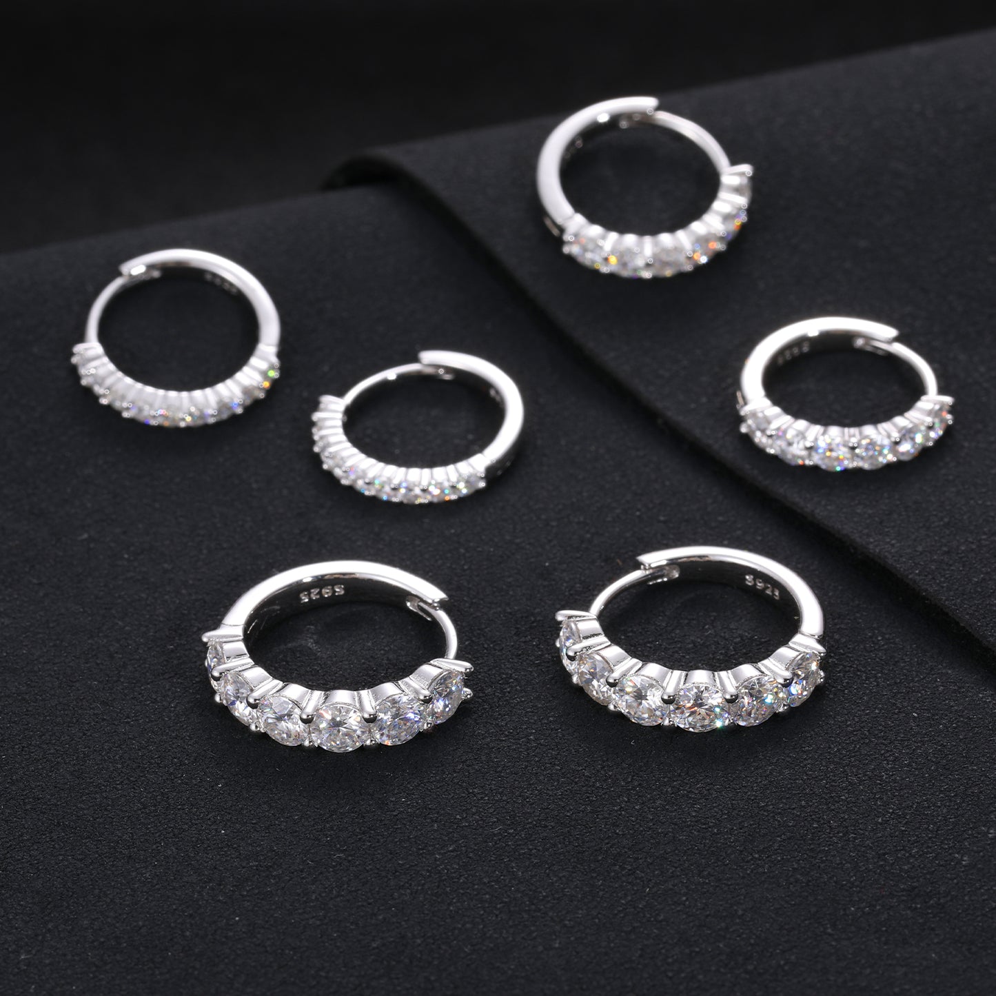 7 Stone hoop earrings