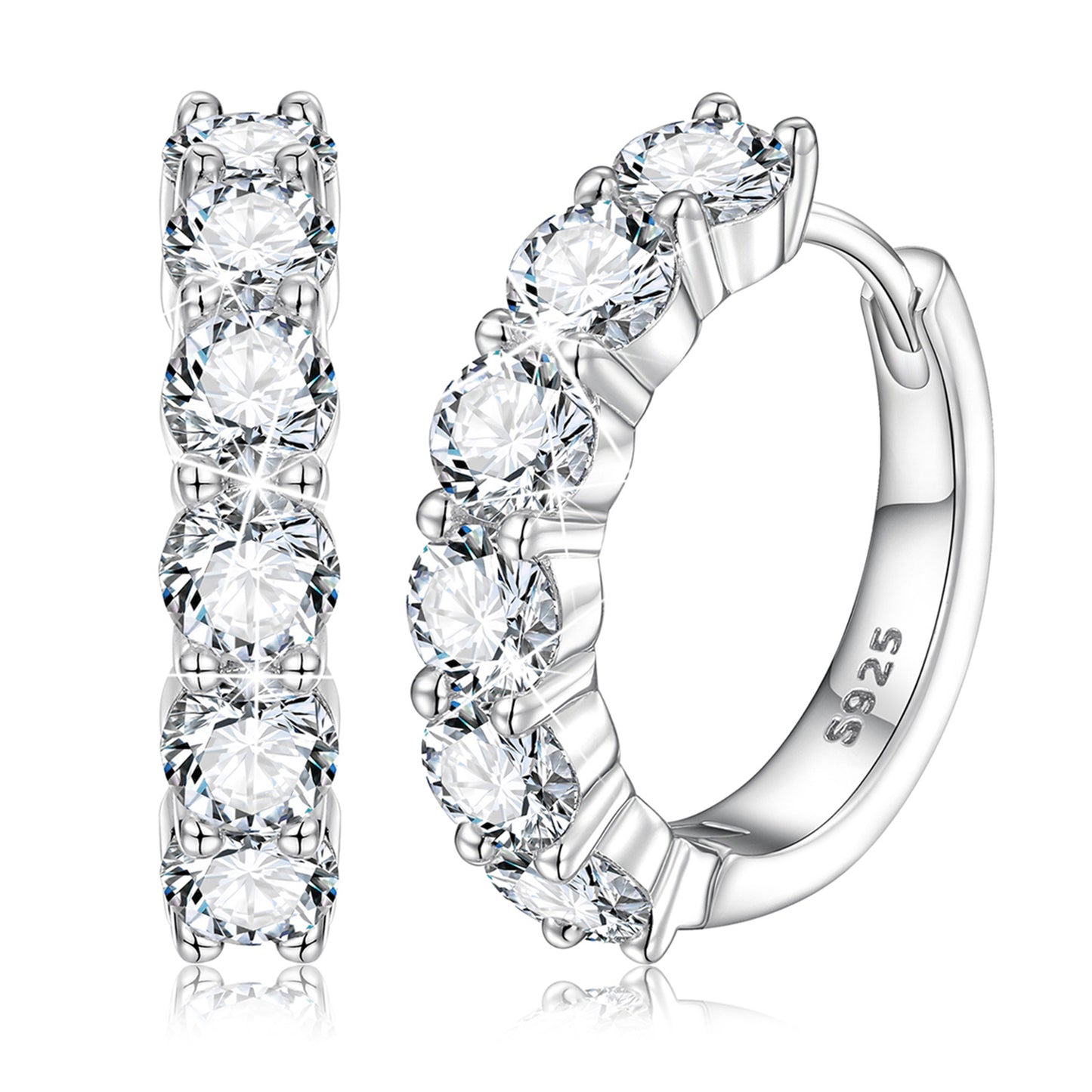 7 Stone hoop earrings