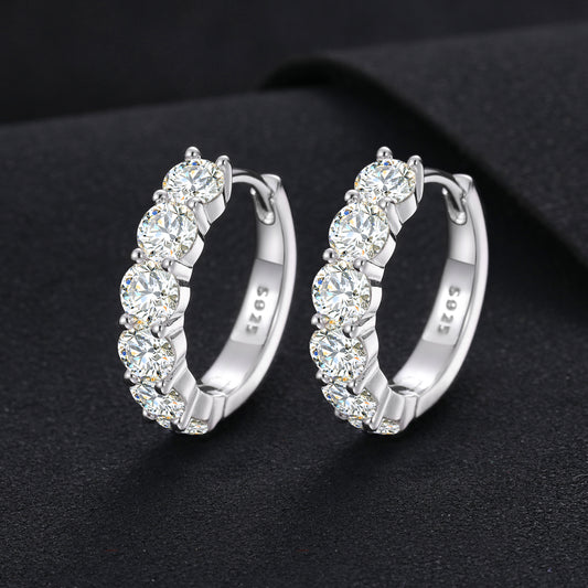 7 Stone hoop earrings